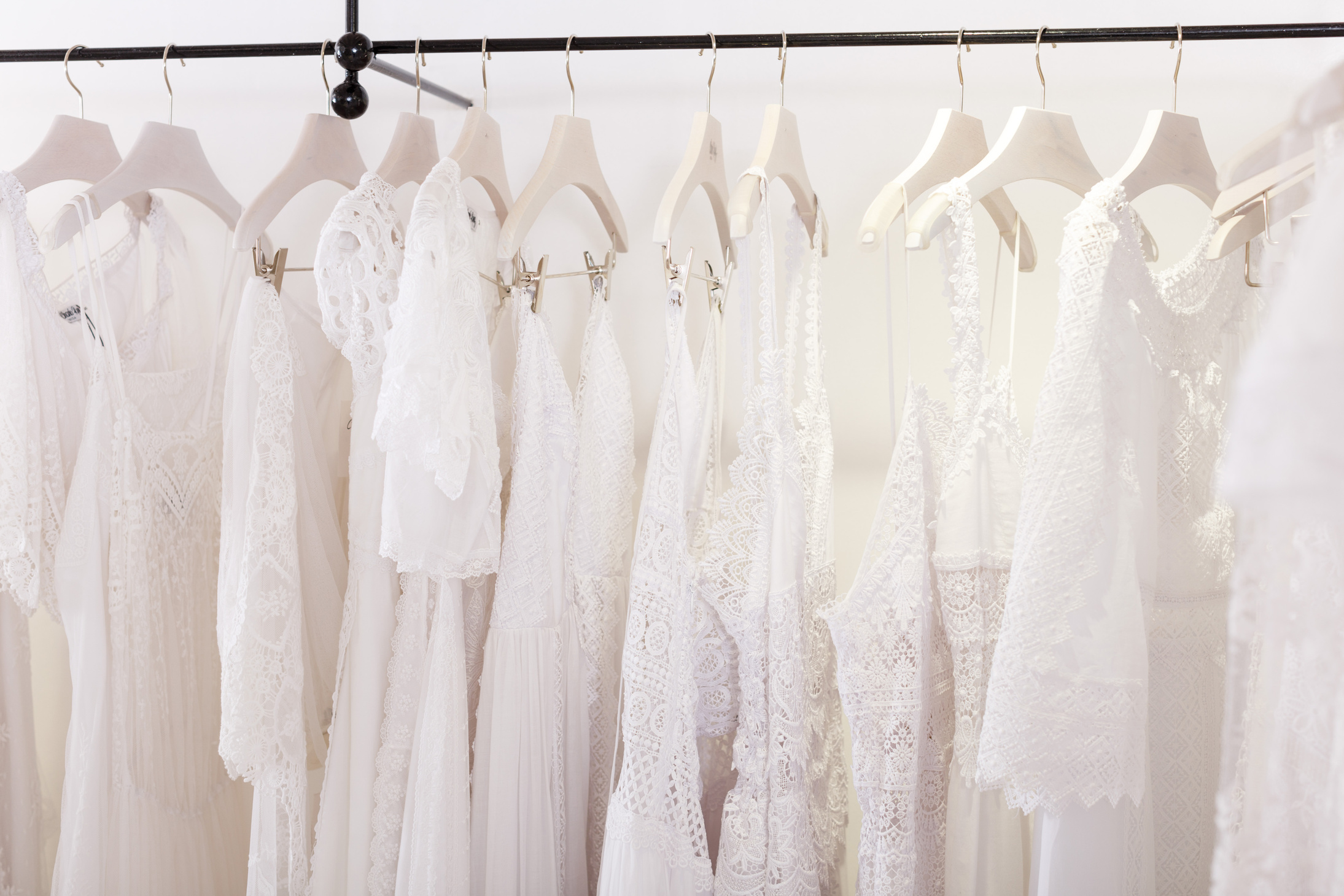 Wedding dresses in wedding salon